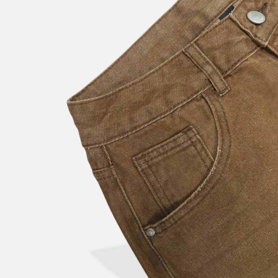 Jean Femme Streetwear Couleur Cuivre